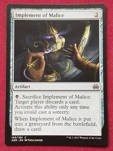 Magic The Gathering AETHER REVOLT IMPLEMENT OF MALICE artifact card MTG - Picture 1 of 2