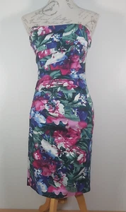 CHARAS Juliet Floral Print Dress Designer Lined Boned Multicoloured BNWT Size 10 - Picture 1 of 17