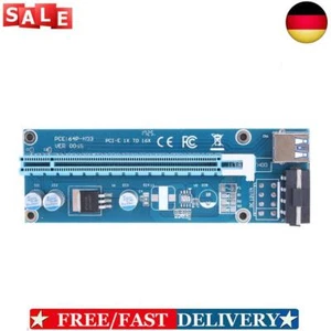 USB 3.0 PCI-E Express 1x to16x Extender Riser Card Adapter SATA 4PIN Power - Afbeelding 1 van 9