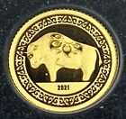 2021 Mongolia .9999 Gold 1000 Togrog Year Of Ox 1/2 Gram (No Reserve)