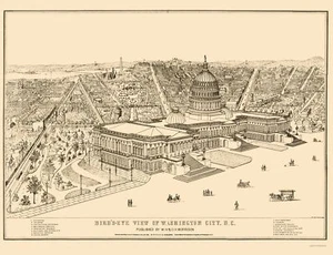 Vista panoramica storica - Washington DC - Morrison 1872 - 23 x 29,97 - Foto 1 di 20