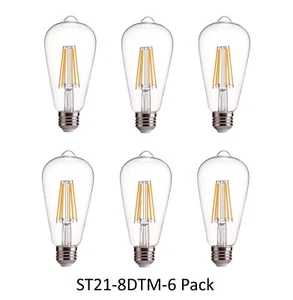 Artiva USA Dimmable LED Bulbs, Warm White 3000k. E26 Base 8W, Set of 6 - Picture 1 of 1