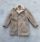 Sawyer of Napa Shearling Jacket Genuine Leather Suede Parka Size 40L