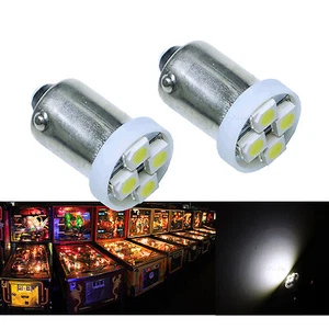 PA 10x #1893 #44 #47 #1847 BA9S 4 SMD LED Pinball Máquina Bombilla Blanca 6.3V - Imagen 1 de 5