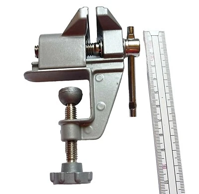 DONAU ELEKTRONIK Kleiner Mini Schraubstock Tisch Werkbank Modelbau Bank Juwelier Schraubstock