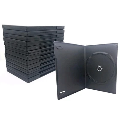 25 × 1 Fach DVD Hüllen Case für 1 CD / DVD / Blu-Ray Hülle | 13mm | Schwarz - Bild 1 von 4