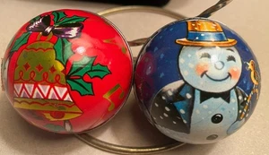 1960er BLECHLITHOGRAPHIE WEIHNACHTEN CANDY BALLS NUR DOSEN, MURRAY ALLEN, NY - Bild 1 von 4