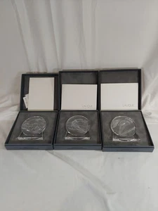 3 Stück Set 1992 Lalique Crystal Collector's Society Olympic Plaques Albertville - Bild 1 von 15