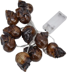 Totenkopf-Lampe, Geisterschädel-Laterne, LED-beleuchtete Halloween-Lichterkette, - Bild 1 von 9