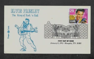 USA 1993 ELVIS PRESLEY ILLUSTRATED FIRST DAY POSTCARD 29c STAMP 'MEMPHIS' FDDS. - Picture 1 of 2