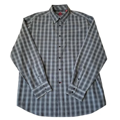 Reunion Shirt Men XL Gray Plaid Button Up Long Sleeve Embroidered Officecore  - Image 1 of 4