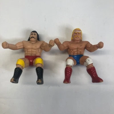 Lote de figuras de goma de lucha libre pulgar de la WWF de colección Hulk Hogan Iron Sheik juguete Foto 1 de 4