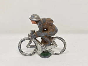 Vintage Manoil Barclay M50 Metal Toy Soldier Courier On Bicycle - Picture 1 of 8