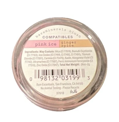 BARE MINERALS I.D. BLUSH COMPATIBLES PINK ICE & GINGER SPICE - .06oz/2g - SEALED - Image 1 of 4