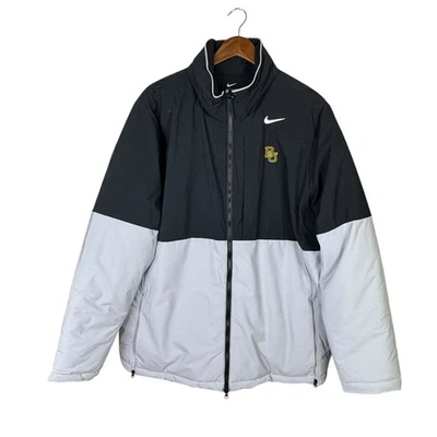 Nike Men's XL Baylor University Collegiate Team Black & Gray Puffer AO5970 Coat - Image 1 of 4