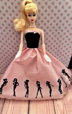 Barbie Repro. Blonde Hair Ponytail/Side Eyes Redress “Whose Silhouette Is It?”  - Image 1 of 4