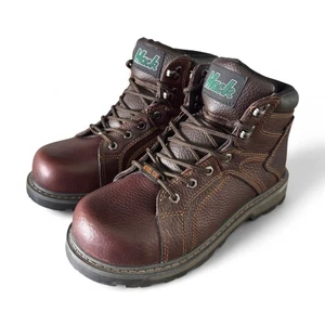 Botas de trabajo Mack Steel Toe Gorman para hombre talla 8 cuero marrón resistente al aceite - Imagen 1 de 14