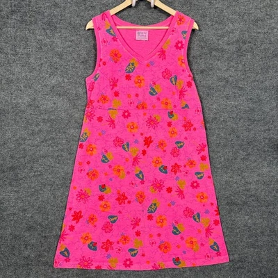 Vestido Fresh Produce Talla Grande Midi Cambio Rosa Algodón Floral Cuello en V Sin Mangas EE. UU. Foto 1 de 4
