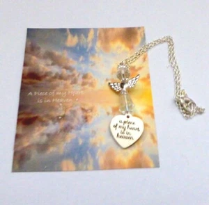 A Piece of my Heart is in Heaven Remembrance Gift Guardian Angel Hanging Charm - Picture 1 of 8