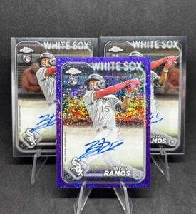 Bryan Ramos 2024 Topps Chrome RC AUTO Rookie LOT(3) PURPLE Speckle /299 & 2 Base - Picture 1 of 5