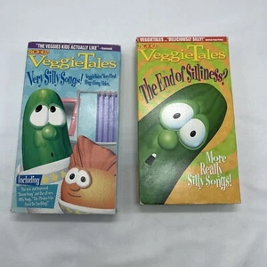 VeggieTales Lot of 2 VHS Tapes Very Silly Songs 1 & 2 - Picture 1 of 3