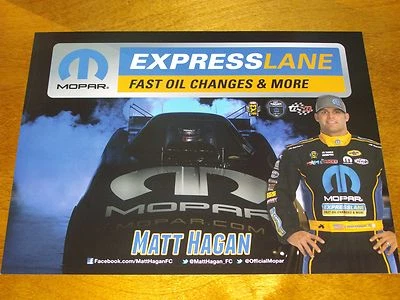 2016 MATT HAGAN MOPAR EXPRESS LANE FUNNY CAR NHRA POSTCARD