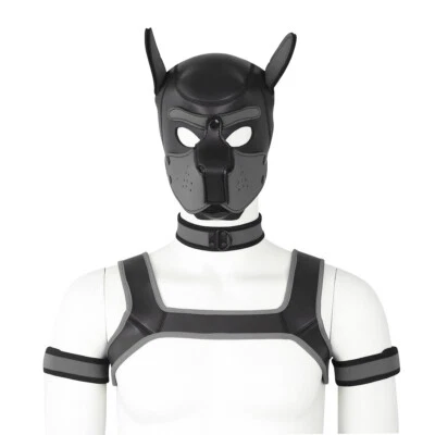 Puppy Play Hood Role Dog Mask Puppy Cosplay Full Head Men Women Fetish Costume - Image 1 of 4