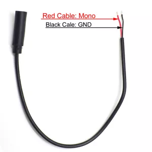 1 pie (30 cm) Mono Audio AUXILIAR Pigtai Cable 3,5 mm Hembra Jack 2 Hilos Hágalo usted mismo Cable Pigtail - Imagen 1 de 4