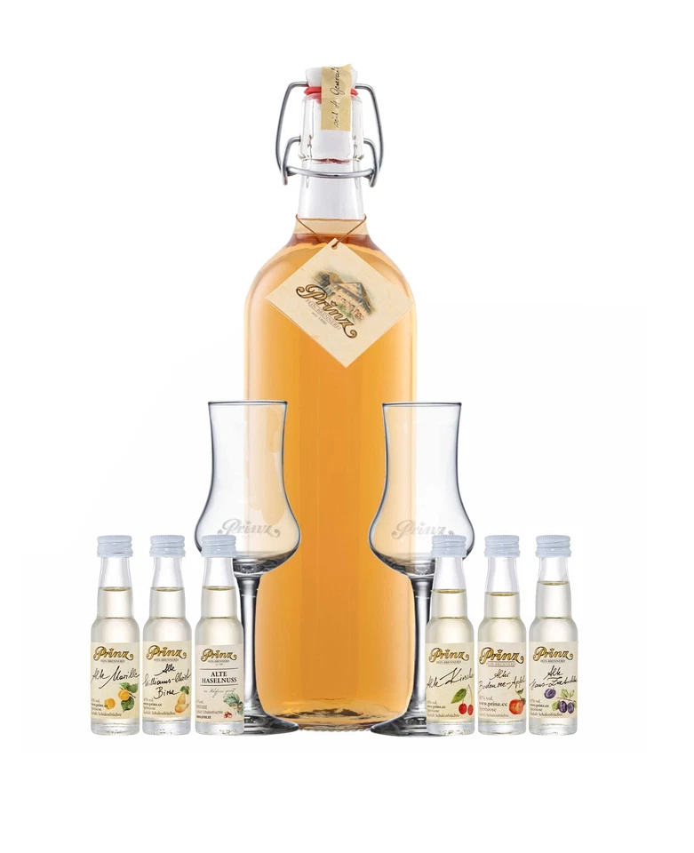 Prinz Alte Waldhimbeere 1,0l + 2 Kelchgläser + 6 Miniaturen 0,02l - Bild 1 von 1