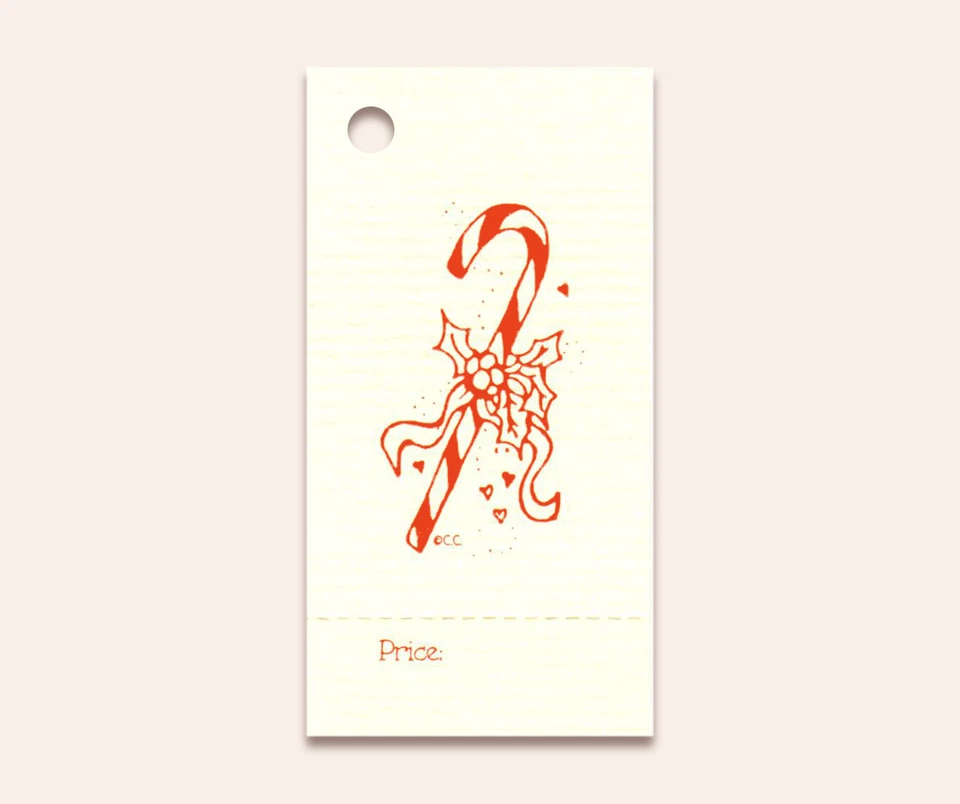 KIMMERIC STUDIO 50 CANDY CANE HANG TAGS CHRISTMAS PRICE PERFORATED HANGTAGS CRAFTS HOLIDAY