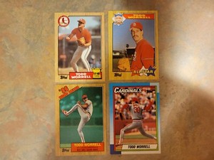 4 Card Lot Cardinals Todd Worrell - Excellent Condition
