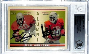 2009 Topps Magic EARL CAMPBELL & VINCE YOUNG Signed Longhorns Card BAS Slabbed - Picture 1 of 3