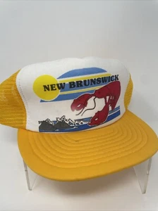 Vintage New Brunswick Lobster Trucker Hat Cap Yellow Canada Snapback Otto - Bild 1 von 4