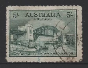 Australia 1932 5/- Sydney Harbour Bridge Commercially Used (2) - Picture 1 of 2