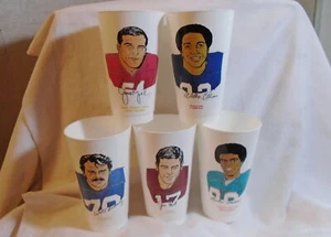 5 tazas Slurpee vintage de fútbol americano NFL Lynch Ellison Briscoe Sweeney Hart * - Imagen 1 de 5