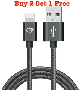 3/6/10FT STRONG Braided USB Data Sync Charger Cable Cord iPhone 14/13/12/11/X/XR - Picture 1 of 10