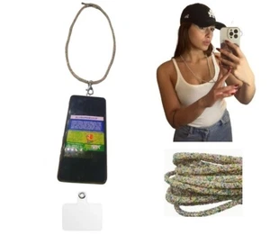 1 Collier Paillettes Am17 6Mm 90Cm Attache Plastique Trasp. Porte Téléphone - Photo 1 sur 7