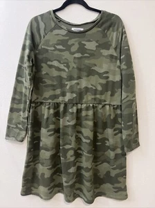 OLD NAVY Camouflage Camo Long Sleeve Shirt Baby Doll Dress Girls Size XXL 18 - Picture 1 of 10
