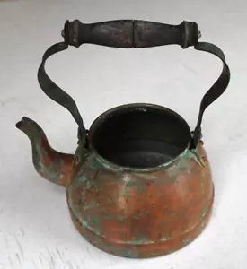 VINTAGE LISSABON KUPFERGESCHIRR TEEKESSEL MIT HOLZGRIFF 8" HOCH HERGESTELLT IN PORTUGAL - Bild 1 von 6