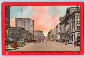 Tarjeta postal de Winnipeg Manitoba Canadá Portage Avenue East de Garry St. 1951 - Imagen 1 de 2