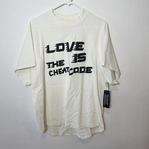 Saint Alexander T-Shirt Tops Unisex White XS Short Sleeve Love Printed Logo New - Picture 1 of 9