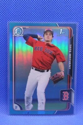 2015 Bowman Draft Chrome Blue Refractor /150 Tate Matheny #89 RC 1st SP Red Sox - Image 1 of 2