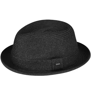 Bailey Billy Cappello di Paglia Estate Trilby Pork Pie Nero Nuovo Trend - Bild 1 von 1