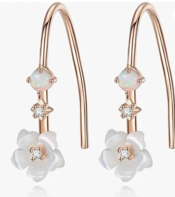 Viki Lynn Flower Dangle 18K Rose Gold Plated Sterling Silver Mother Of Pearl - Image 1 of 4