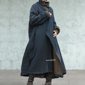 Robe rétro en coton Hanfu style chinois veste d'hiver matelassée manteau femme - Photo 1/6