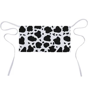 Cow Print Half Waist Apron with 3 Pockets Adjustable Chef Cooking Serving wit... - Picture 1 of 6