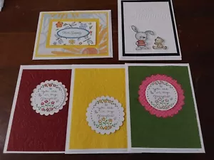 With Sympathy Prayers Handmade Cards w/ Envelopes Textured Set 5 Greetings - Picture 1 of 5