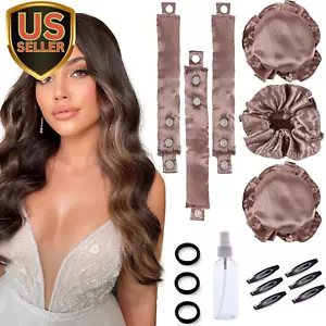 3 Sets Satin Heatless Curling Set Overnight Curls Blowout Rods Soft Hair Curl... - Picture 1 of 1