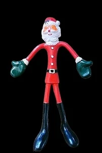 VINTAGE 1979 AMSCAN SANTA CLAUS BENDY TOY FIGURINE 5" TALL SOFT RUBBER. - Picture 1 of 6