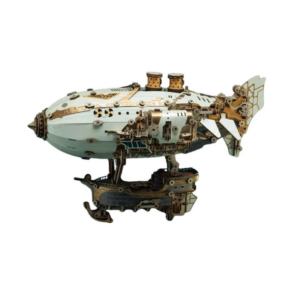 Rompecabezas de madera y papel HowCat 3D Fantasy Airship - Blanco SW (Nuevo) Foto 1 de 1